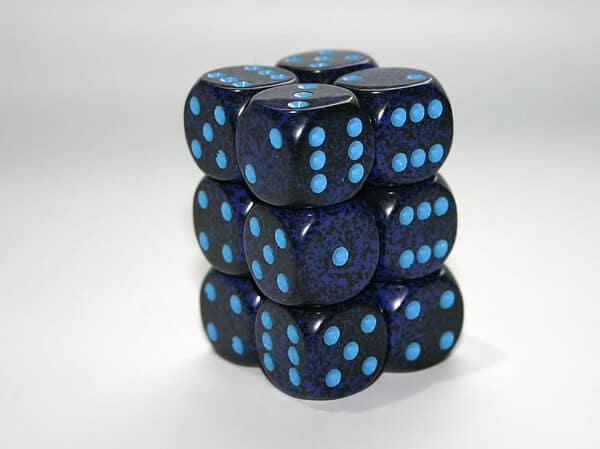 Chessex16mm D6 Set of 12: Cobalt