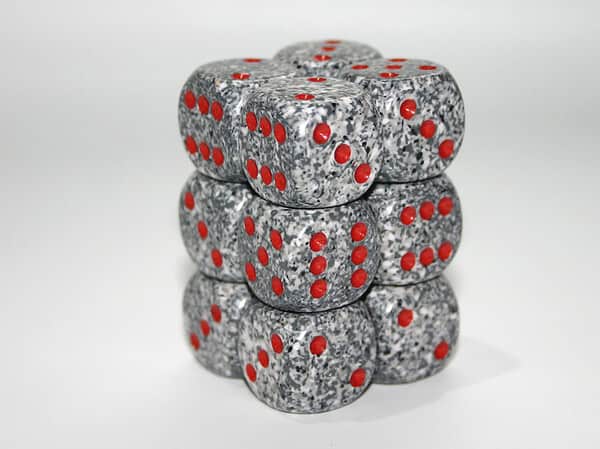 Chessex 16mm D6 Set of 12: Granite