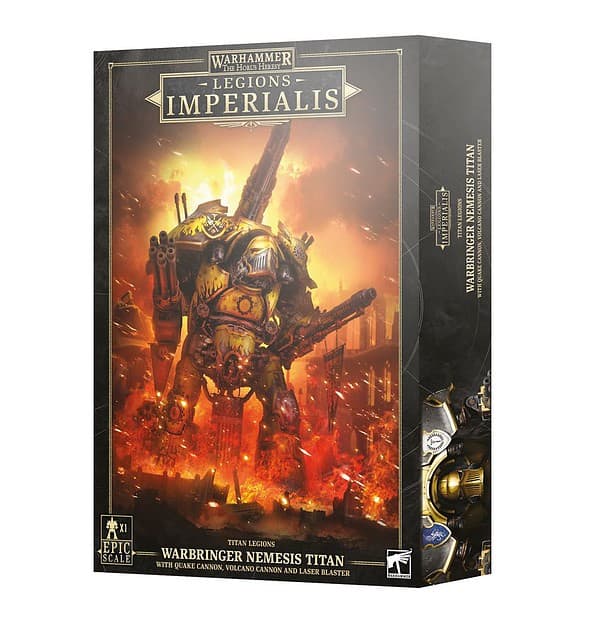 LEGIONS IMPERIALIS: WARBRINGER NEMESIS TITAN WITH QUAKE CANNON, VOLCANO CANNON, AND LASER BLASTER