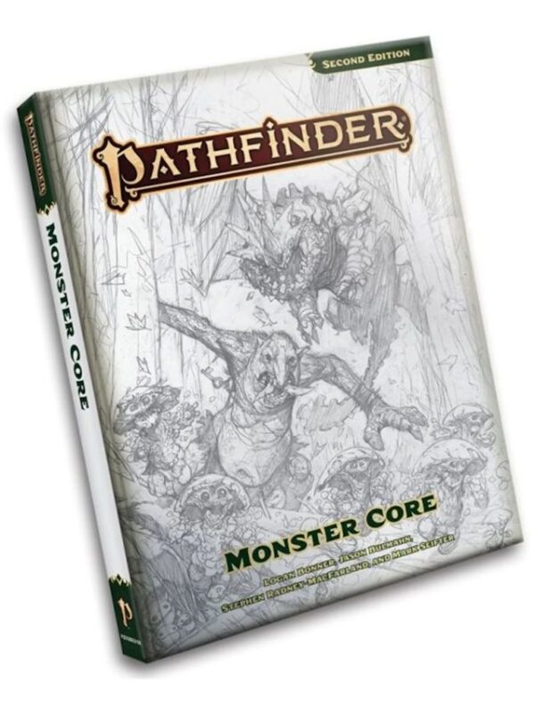 Pathfinder Second Edition Revised Monster Core book (Sketch Cover)