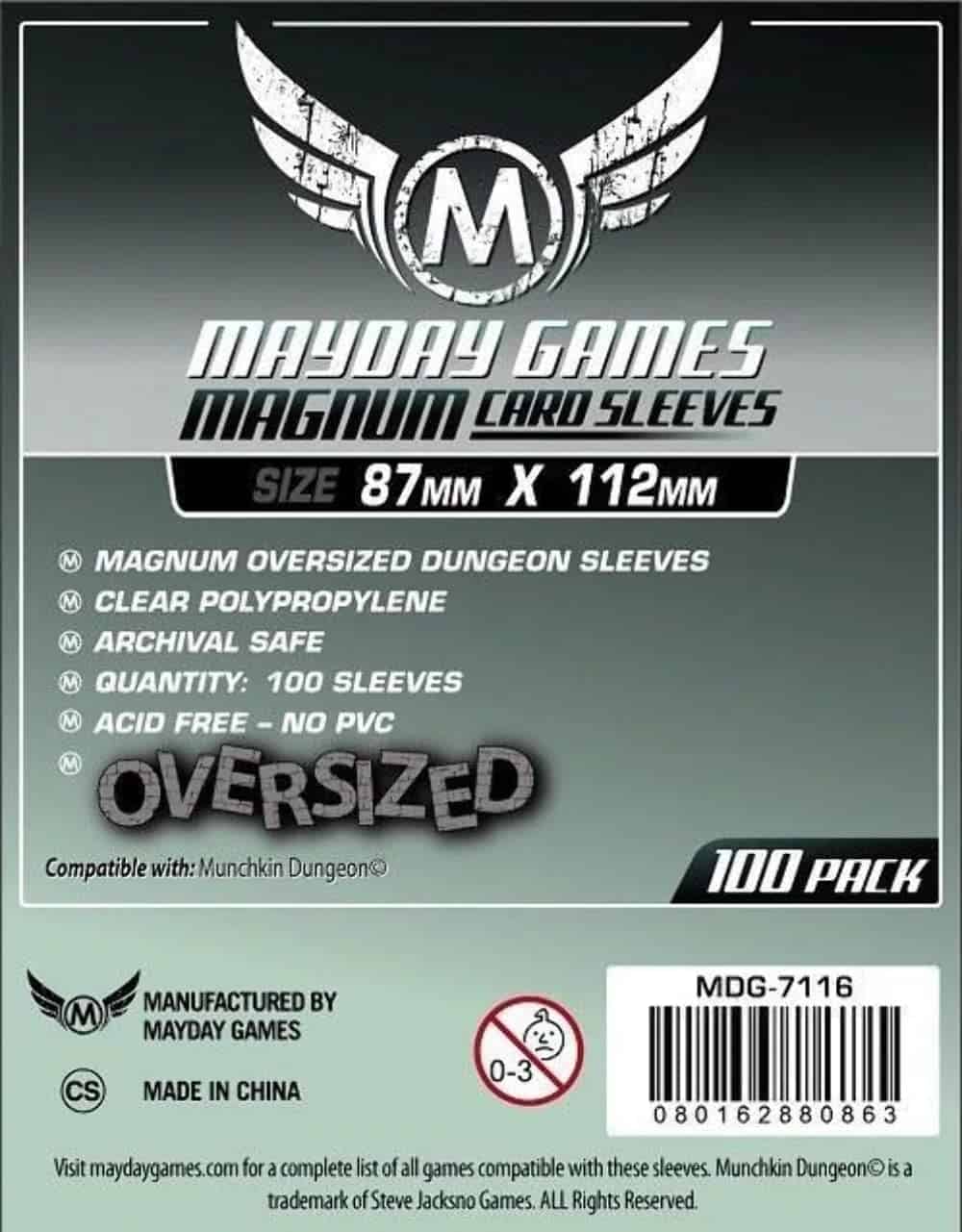 Mayday Sleeves: Magnum Oversized Dungeon (87mm x 112mm - 100 count)