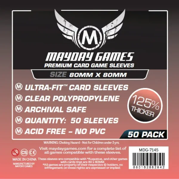 Mayday Premium Sleeves: Medium Square (80mm x 80mm - 50 count)