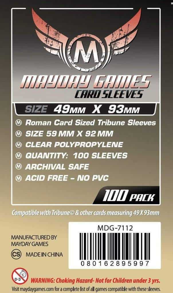 Mayday Sleeves: Roman Tribune (49mm x 93mm - 100 count)