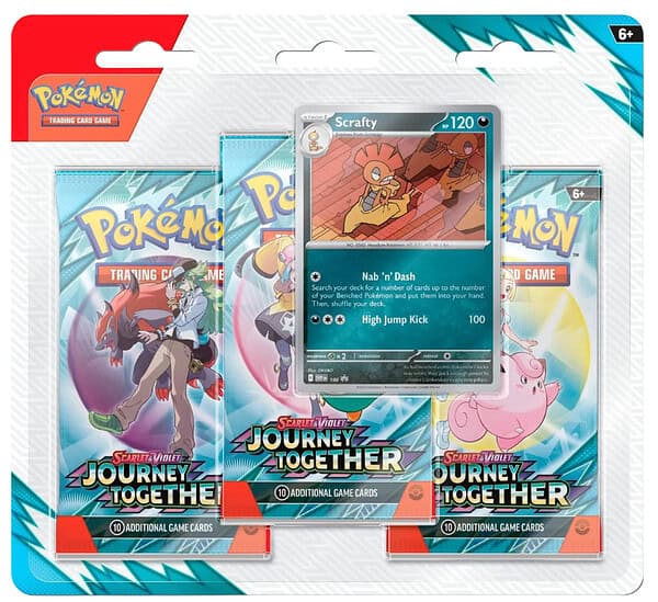 Pokemon TCG: Scarlet & Violet 9 – Journey Together - Scrafty 3-Pack Blister