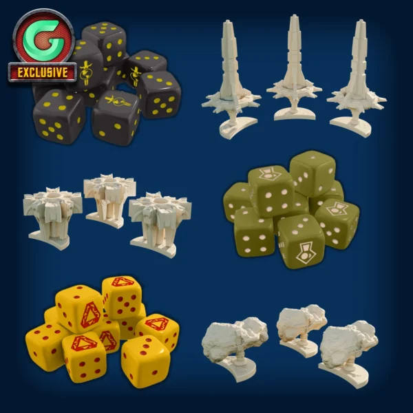 Star Trek: Ascendancy - Terran/Tholian/Gorn Dice and Starbases Set