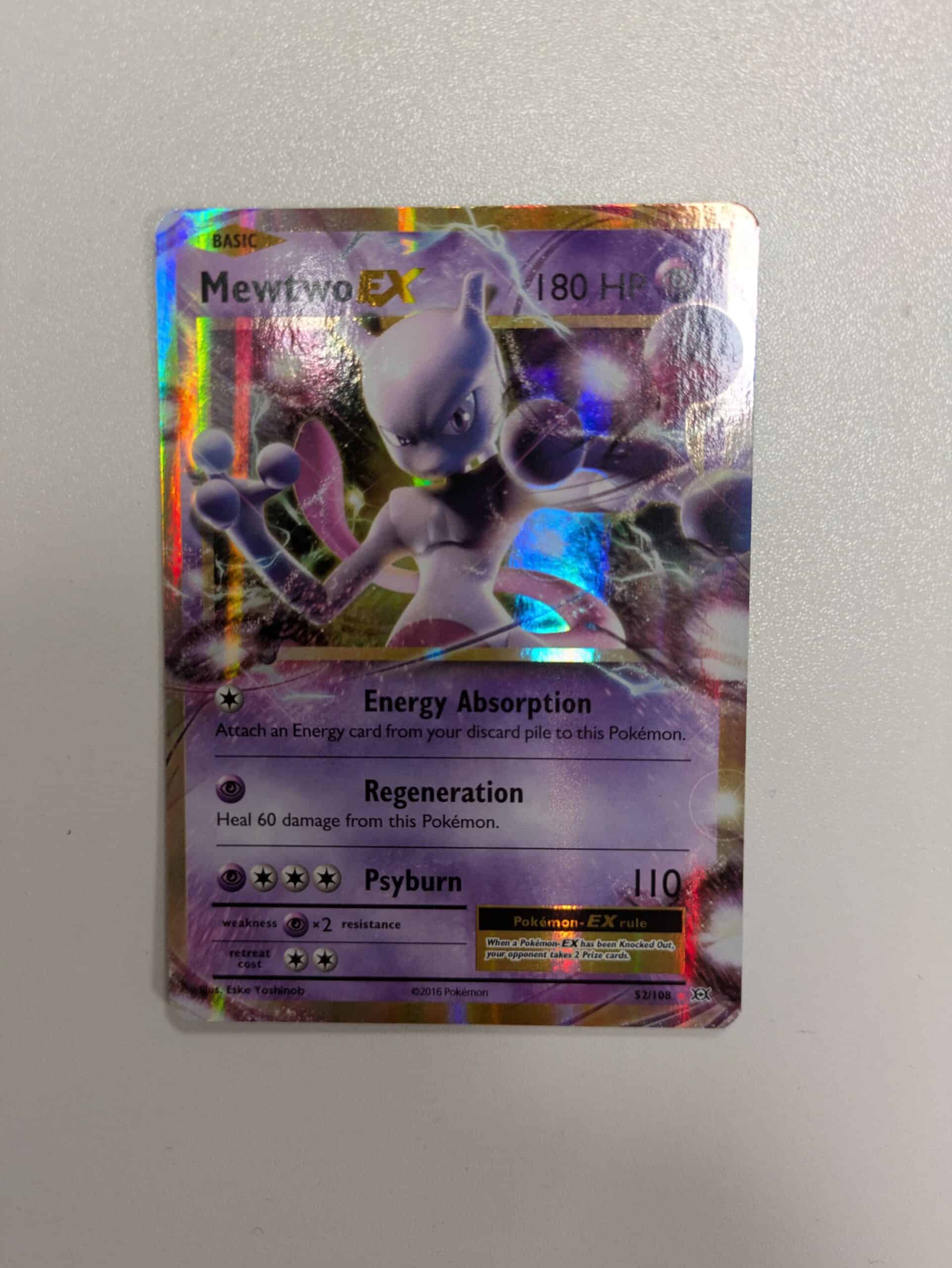 Pokemon Single - Mewtwo EX 52/108 XY Evolutions Set Pokemon Holo Foil Holographic