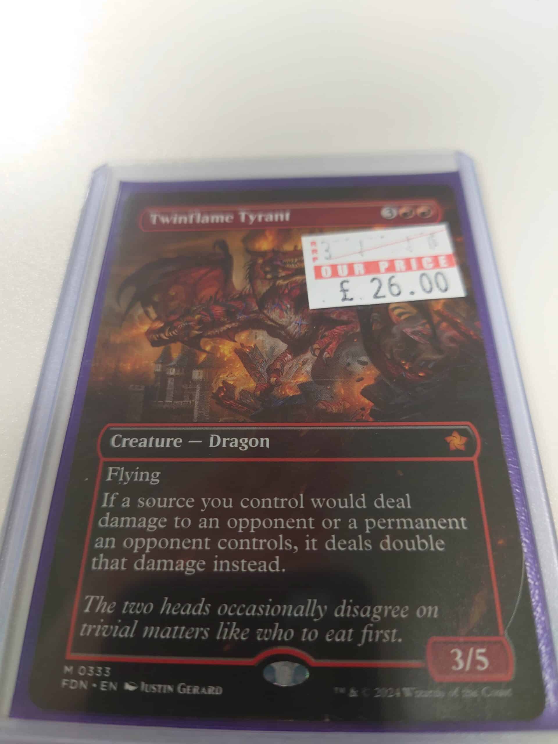 MTG Single: FDN - Twimflame Tyrant (Alternate Art) - 333 NM Non-Foil