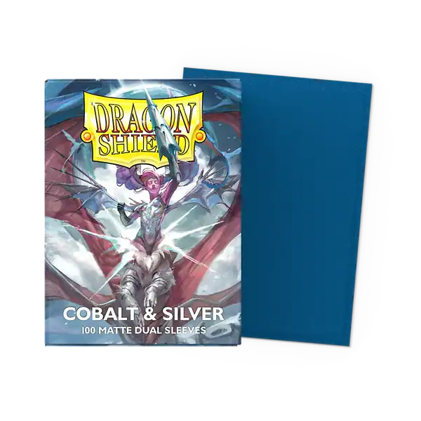 Dragon Shield Dual Matte Cobalt & Silver(100 standard sleeves)