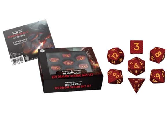 D&D Dragon Scale Red Silicone Dice Set