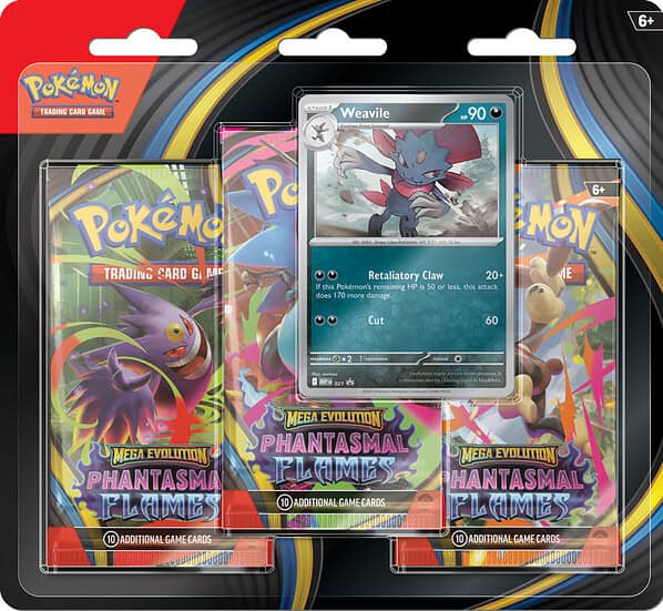 Pokemon: Mega Evolution Phantasmal Flames - 3 Pack - Weavile