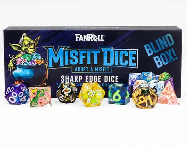 FanRoll Mystery Misfit Sharp Edge Resin Polyhedral Dice Set