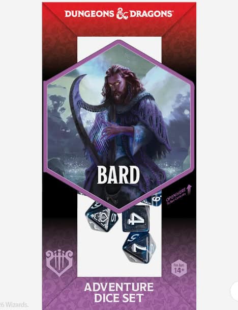 D&D Adventure Dice Set - Bard (Blue, Black)