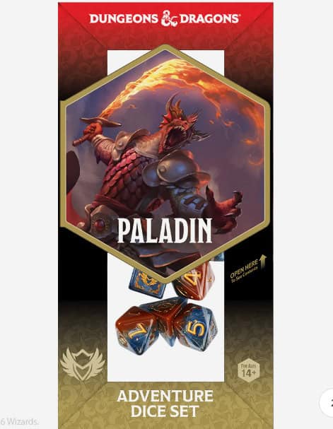 D&D Adventure Dice Set - Paladin (Orange, Blue)