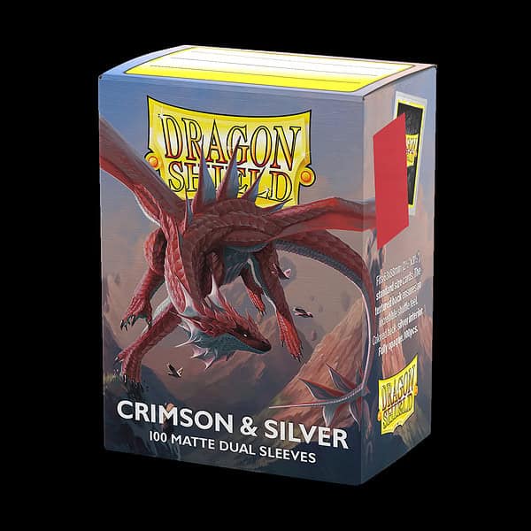 Dragon Shield Standard Sleeves Dual Matte - Crimson & Silver x100 (63mm x 88mm)