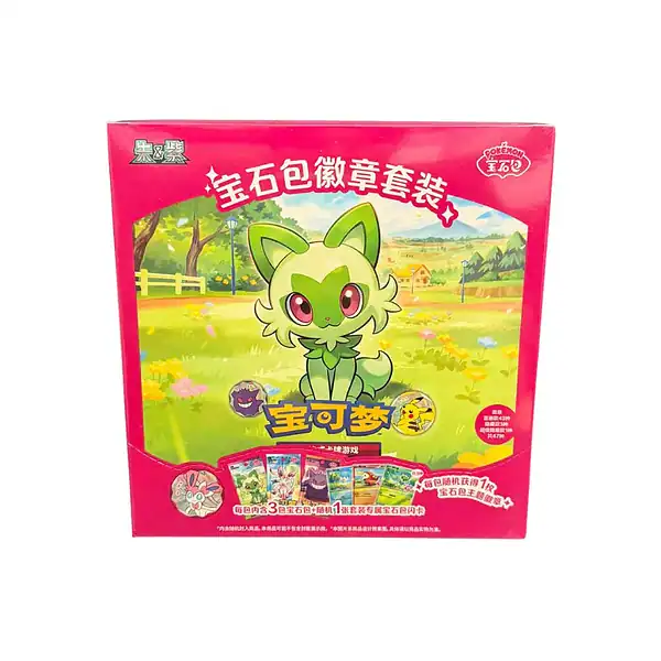 Pokemon Gem Pack Badge Set Chinese Simplified (Case of 12 packs)