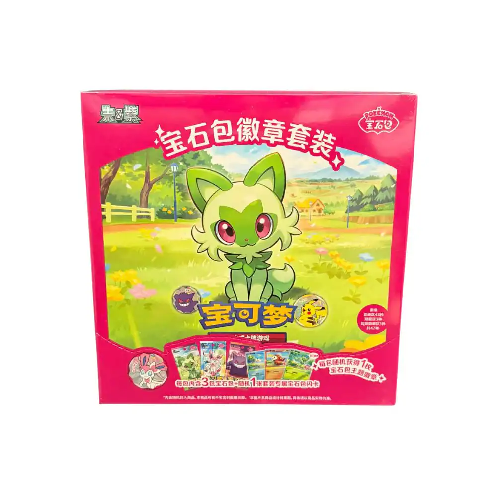 Pokemon Gem Pack Badge Set Chinese Simplified (Case of 12 packs)
