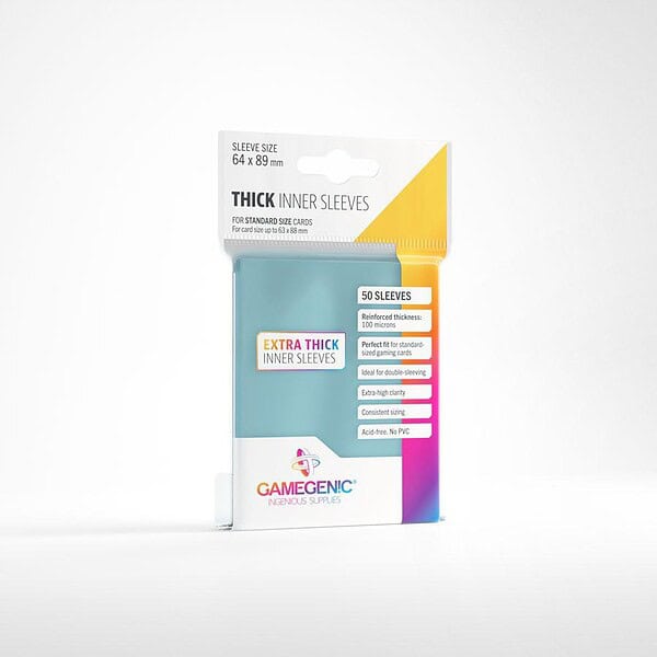 Gamegenic Thick Inner Sleeves (standard) - Clear (50)