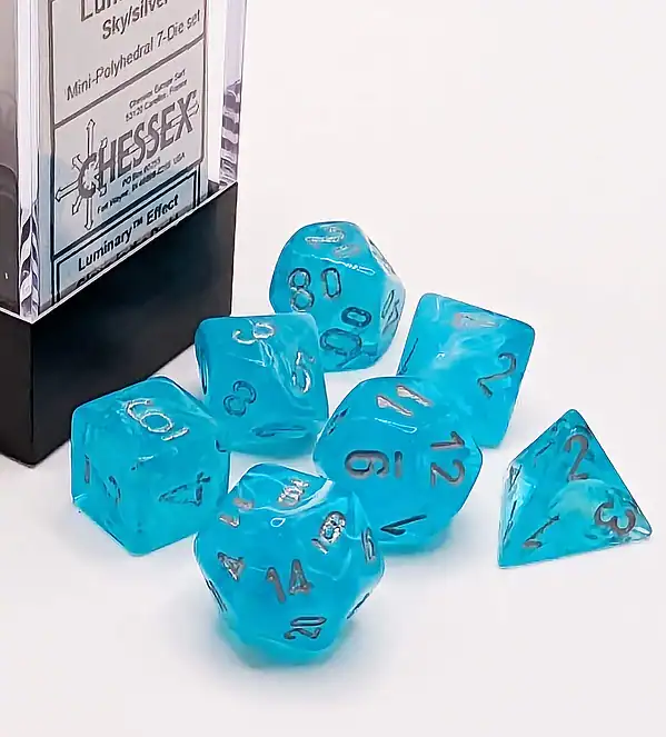 Chessex Poly Dice Set: Luminary Sky & Silver