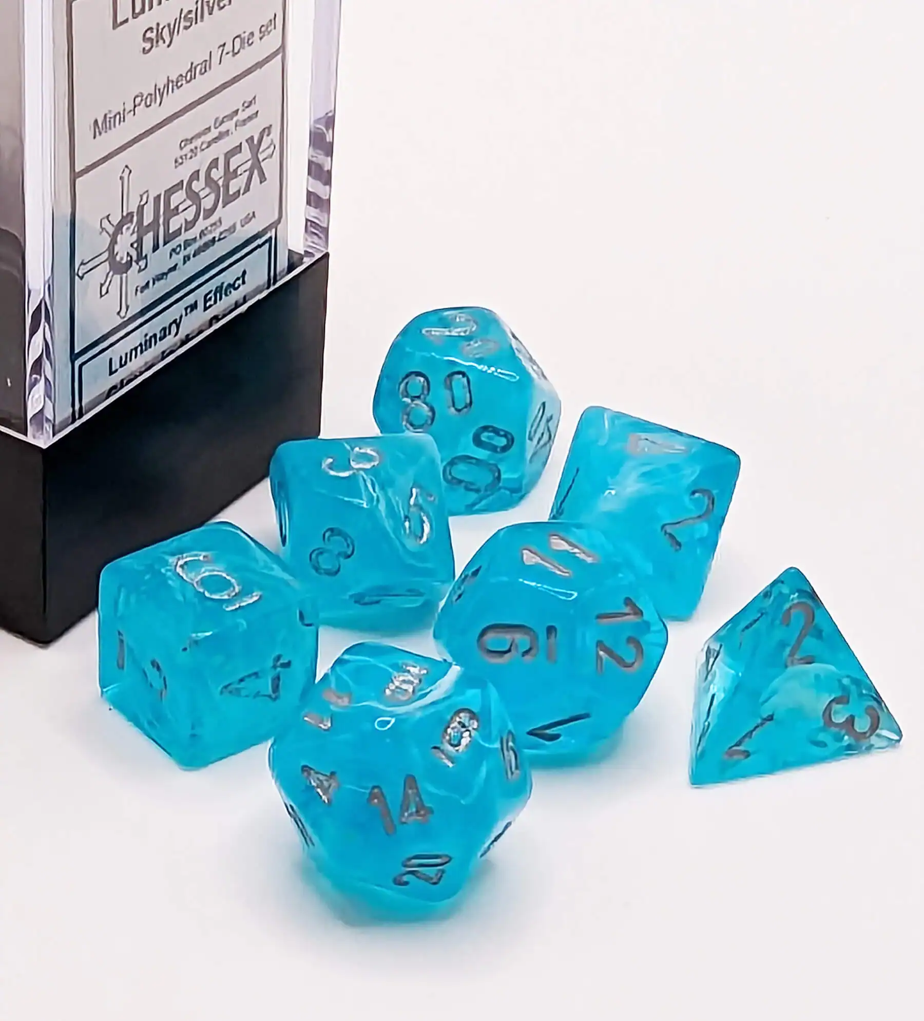 Chessex Poly Dice Set: Luminary Sky & Silver