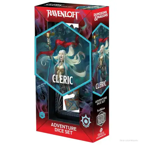 D&D Adventure Dice Set - Cleric (light blue, red)