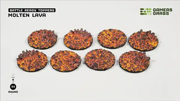 Molten Lava – Round 32mm (x8)